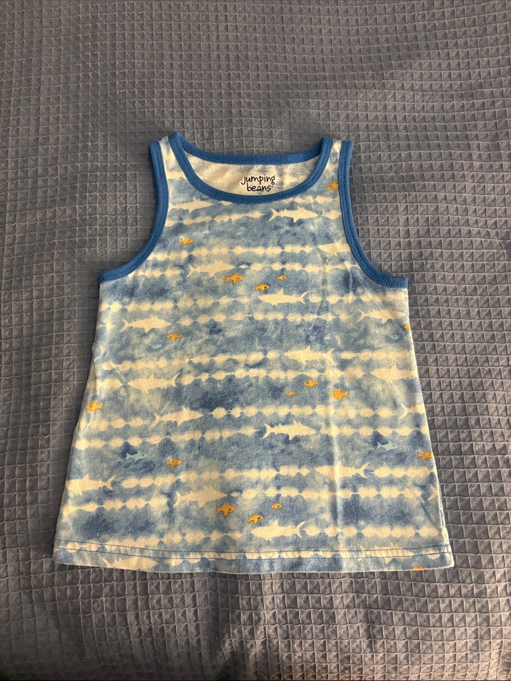 Jumping Beans Blue Tie-Dye Shark & Fish Tank Top